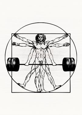 Vitruvian Barbell Man