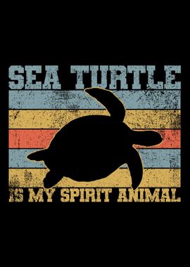 Sea Turtle Vintage Retro