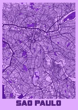 Sao Paulo Lavender Map