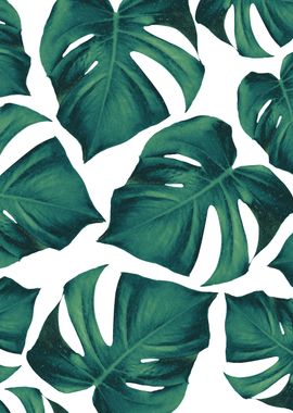 Monstera Leaves Pattern 3a