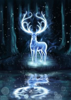 Glowing stag spirit