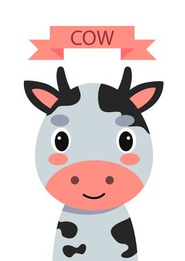 Cute Cow Portrait Poster