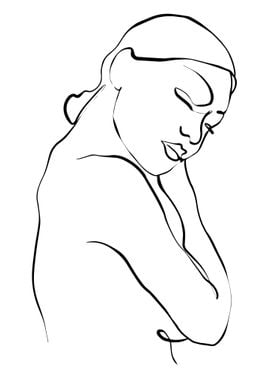 One Line Art Woman