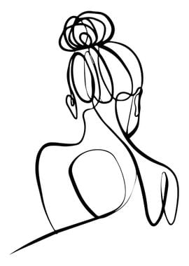 One Line Art Woman