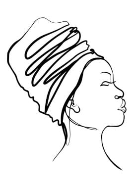 One Line Art Woman