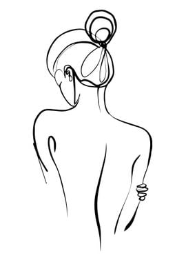 One Line Art Woman