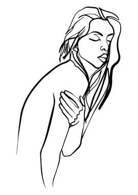 One Line Art Woman