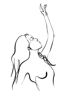 One Line Art Woman