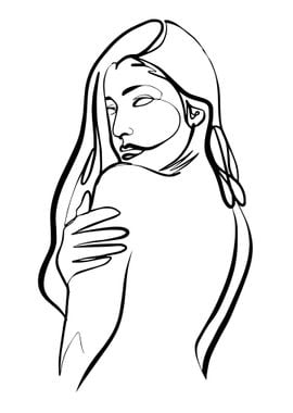 One Line Art Woman