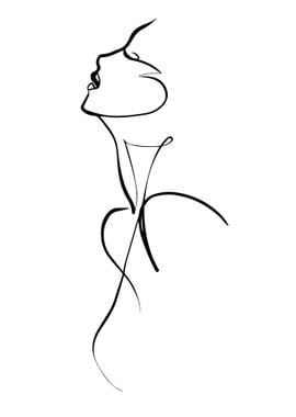 One Line Art Woman