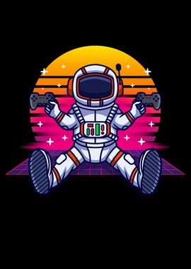 Retrowave Astronaut Gamer