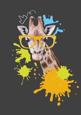 Cute Giraffe With Glasses