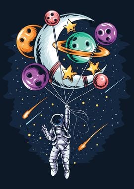 ASTRONAUT BOWLING PLANETS