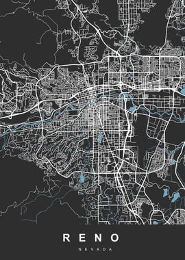 RENO City Map Nevada