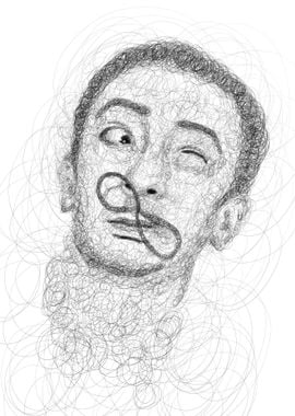 Salvador Dali Scribble Art