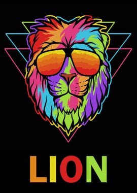 Colorful Lion Animal