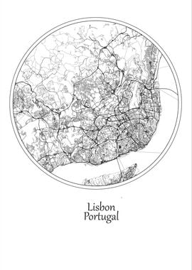 Lisbon Map Portugal