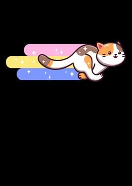 Funny Cat Rainbow Kawaii