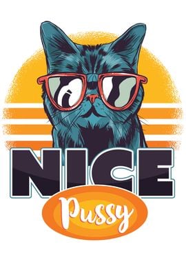 Nice Pussy Retro Cat Gift