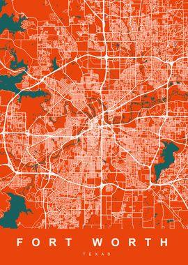 FORT WORTH Art Map Texas