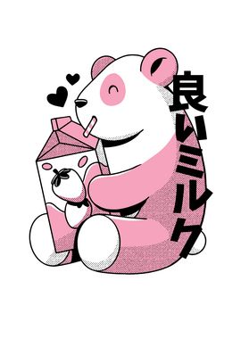 PINK STRAWBERRY MILK PANDA