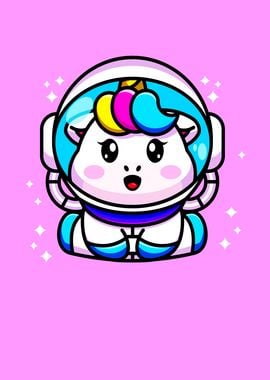 Cute Unicorn Astronaut