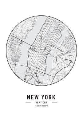 New York USA map