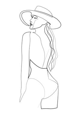 One Line Art Woman