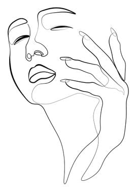 One Line Art Woman