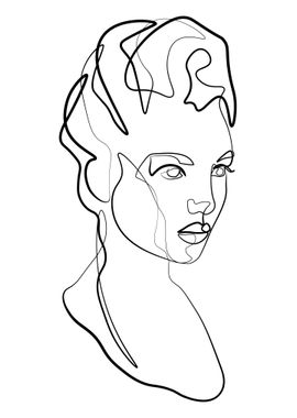 One Line Art Woman