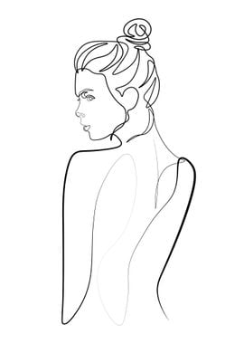 One Line Art Woman