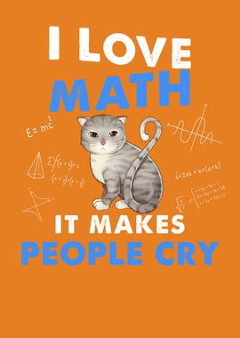 Funny Cat Face I Love Math