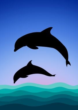 Negative Space Dolphin