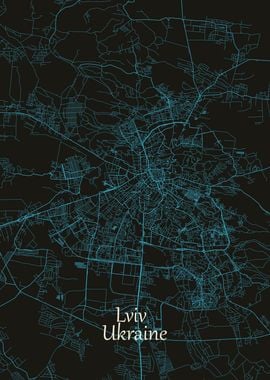 Lviv City Map Ukraine