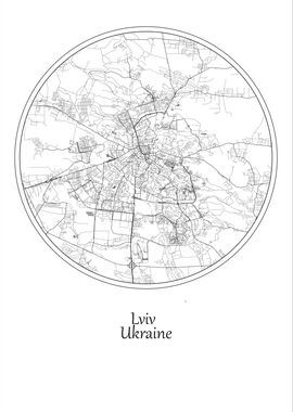 Lviv City Map Ukraine