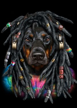 Doberman with Dreadlocks