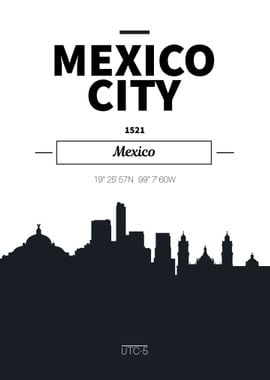 Mexico City Skyline poster