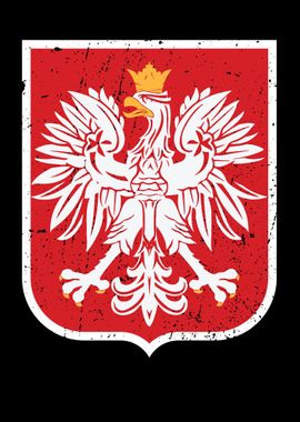 Poland Eagle Flag Retro' Poster, picture, metal print, paint by  PlateMadeStuff