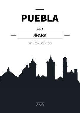 Puebla Skyline poster