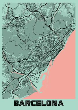 Barcelona Peony City Map