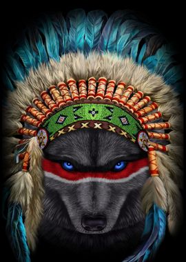 Indian War Chief Wolf