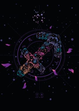 SAGITTARIUS FLORAL ZODIAC