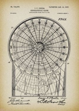 Patent Clock Geographical 