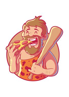 Pizza and Cave Man