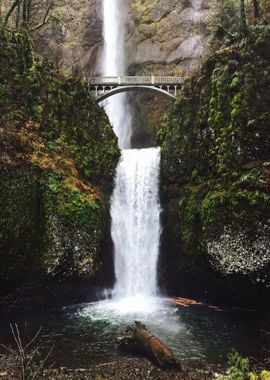 Waterfall under the bridge