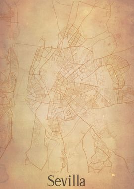 Sevilla Spain City Map 