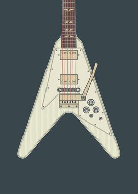 Classic White V Guitar