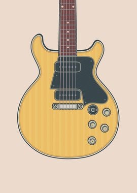 Yellow Double Cut Guitar