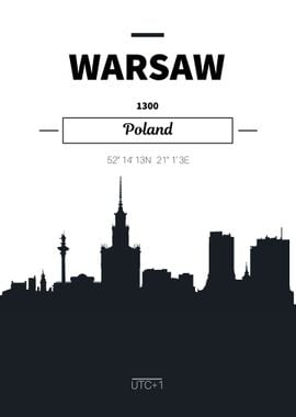 Warsaw skyline poster