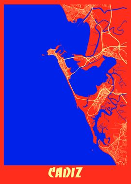 Cadiz Retro City Map